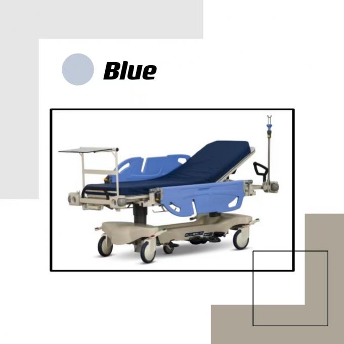 Carro hidráulico especial da ambulância do hospital com das rodas o azul da cor dentro 0