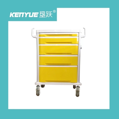 comprar Carro médico móvel do trole do hospital com amarelo do quadro da liga de alumínio Fabricação em linha