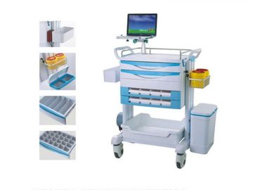 comprar Trole médico móvel da tabuleta com o trole plástico da anestesia do hospital das gavetas com caixa de armazenamento Fabricação em linha