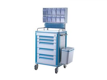 comprar Carro médico do impulso da anestesia plástica com quadro mudo 630*470*1500mm da liga de alumínio da roda Fabricação em linha