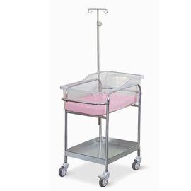 comprar Ucha de grande resistência do bebê do hospital de aço inoxidável com a cama de bebê do hospital do colchão do suporte da infusão Fabricação em linha