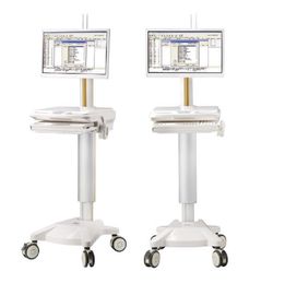 comprar Móvel integrado de Adjuatable da altura do uso do hospital do trole do computador com quatro rodízios Fabricação em linha
