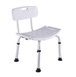 comprar Liga de alumínio ajustável Matte Finish da altura branca da cadeira de banho do hospital Fabricação em linha