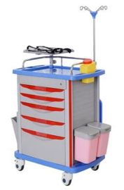 comprar IV a utilidade da emergência de Polo droga o trole do instrumento médico com as 5 gavetas no trole médico do hospital de ambos os lados Fabricação em linha