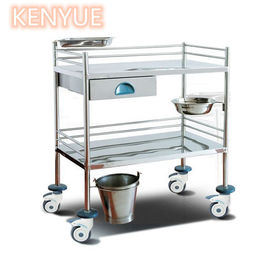 comprar Duas de hospital camadas de aço inoxidável do trole do tratamento/o carro impacto da medicina Fabricação em linha