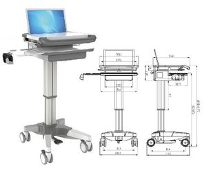 comprar Verificação silenciosa ajustável do rodízio do branco do trole da estação de trabalho do laptop Fabricação em linha