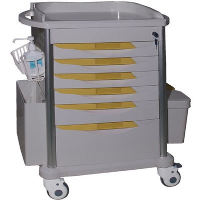 comprar Cor múltipla do carro médico de aço plástico Multifunction do trole de cinco gavetas Fabricação em linha