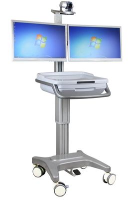 comprar Carro móvel integrado médico de Worksation do computador da liga de alumínio do trole Fabricação em linha