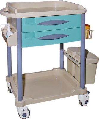 comprar Carro de aço plástico do tratamento médico da dupla camada 930mm do tampo da mesa do ABS Fabricação em linha