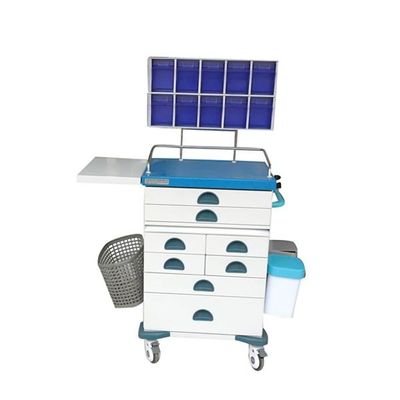 comprar Carro médico da anestesia do hospital 1080mm com o azul da caixa de armazenamento Fabricação em linha