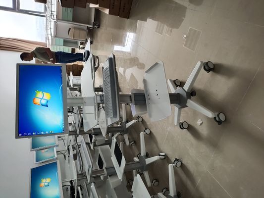 comprar Trole movente Integrated do trole ajustável da estação de trabalho do computador da mesa da altura Fabricação em linha