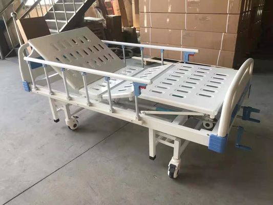 comprar O aço paciente manual da cama do hospital de 2 manivelas pulveriza o quadro plástico Fabricação em linha
