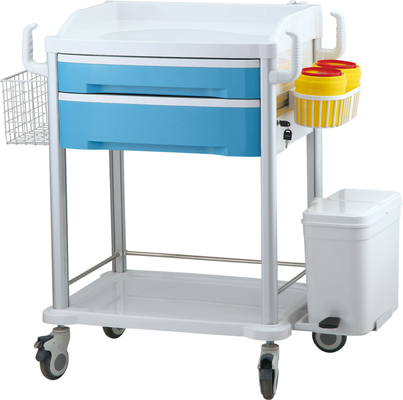 comprar Carro azul da terapia da mobília médica do hospital com duas gavetas Fabricação em linha