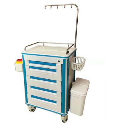 Azul distribuidor médico material do carro do ABS com móvel das rodas