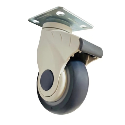 Roda universal especial de 4 polegadas do hospital branco e preto com giro do freio