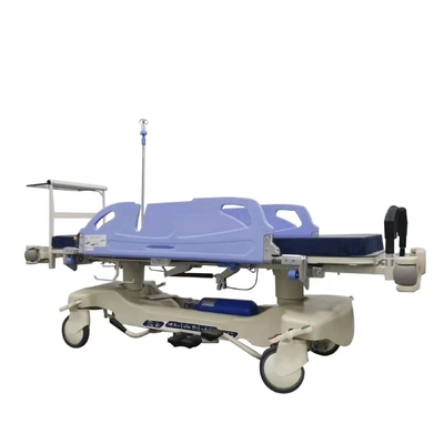 Carro hidráulico especial da ambulância do hospital com das rodas o azul da cor dentro