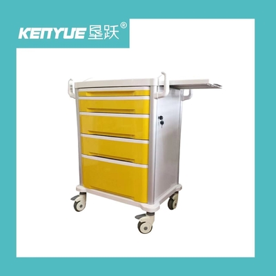 Carro médico móvel do trole do hospital com amarelo do quadro da liga de alumínio