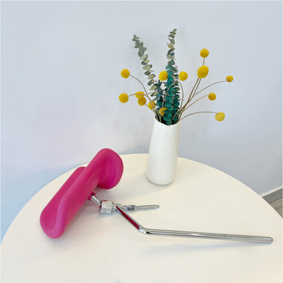 Descanso de perna material de aço inoxidável rosa para ginecologia hospitalar