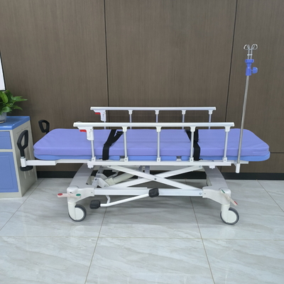 Carrinho de ambulância hidráulico azul importado para pacientes