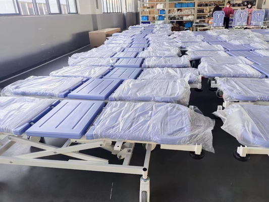 Carrinho de ambulância hidráulico azul importado para pacientes