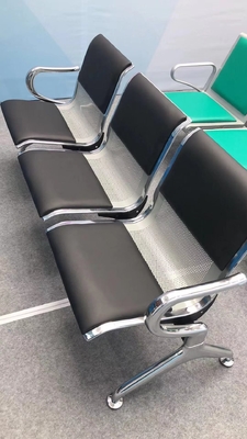 Cadeiras de área de espera de PU de metal para móveis confortáveis de sala de espera