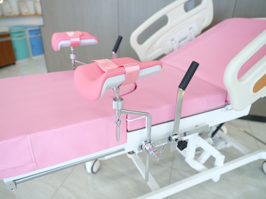 Cama de exame ginecológico manual com placa traseira ajustável