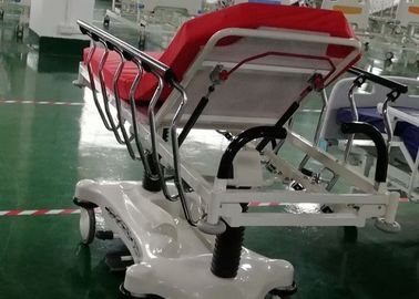 Cama luxuosa da emergência do hospital da maca do ABS da cor vermelha, fácil de limpar