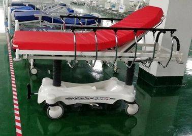 Cama luxuosa da emergência do hospital da maca do ABS da cor vermelha, fácil de limpar