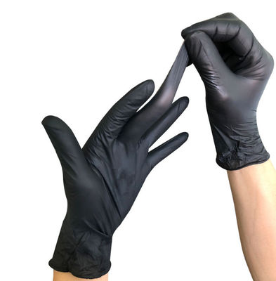 As luvas médicas do nitrilo não estéril enegrecem luvas descartáveis do nitrilo