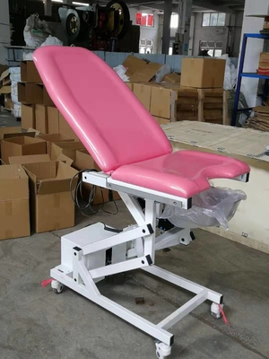 Tabela Gynecological do exame do metal do rosa da ginecologia com os rodízios de 5 polegadas