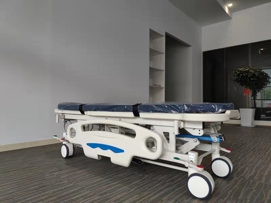 Transportador azul ajustável da emergência do hospital da altura ajustável