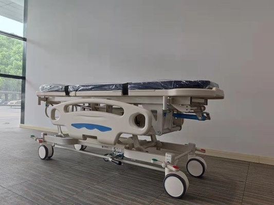 Transportador azul ajustável da emergência do hospital da altura ajustável