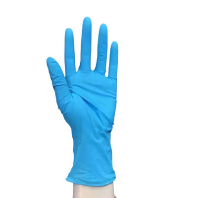 As luvas descartáveis do exame do hospital colorem luvas azuis do nitrilo três tamanhos